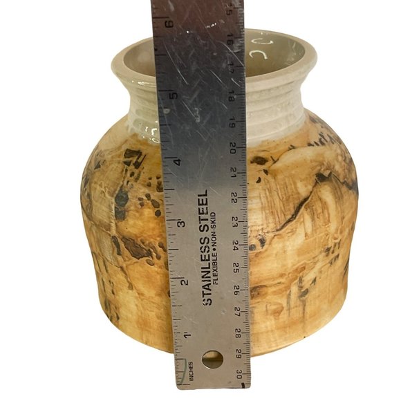 Vintage Pottery Pot Suzanne Johnson Signed 1978 w/ Maker's Mark Beige Brown 5" - Picture 6 of 8